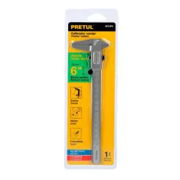  Calibrador Escolar Pulgadas y Milimetros 6" o 150mm, en acero, VER-6PX 21455 Pretul 9.067797 Calibrador Vernier Escolar 6" o 15
