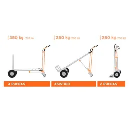  Carreta de Carga 350kg Convertible Aluminio Robusto 3en1 Diablo, Truper 16188 641.525424 Carreta de Carga Convertible de Alumin