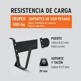  Carretilla Reforzada 6ft 100L, Llanta Neumatica 16X4" Soportan 580kg Calibre 21, CAT-60ND 11776 Truper 213.559322 Carretilla Bu