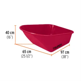 Carretilla Reforzada 6ft 100L, Llanta Neumatica 16X4" Soportan 580kg Calibre 21, CAT-60ND 11776 Truper 213.559322 Carretilla Bu