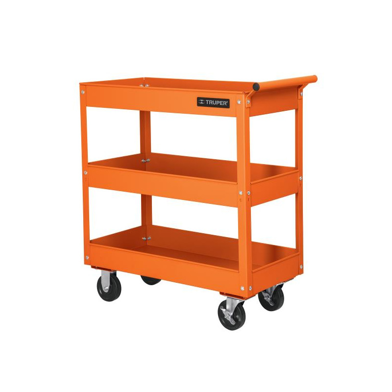  Carro de Servicio, 3 bandejas, Llantas de Alto Impacto, Freno Manual, Lamina Calibre 21, CARRO-3 11528 Truper 300.847458 Carro 