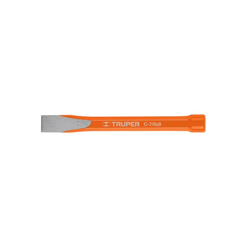  Cincel Plano 8" Cuña 7/8", Acero al cromo Vanadio, Cabeza grande, C-7/8X8 12151 Truper 11.694915 Cincel Corte Frío Plano 7/8" x