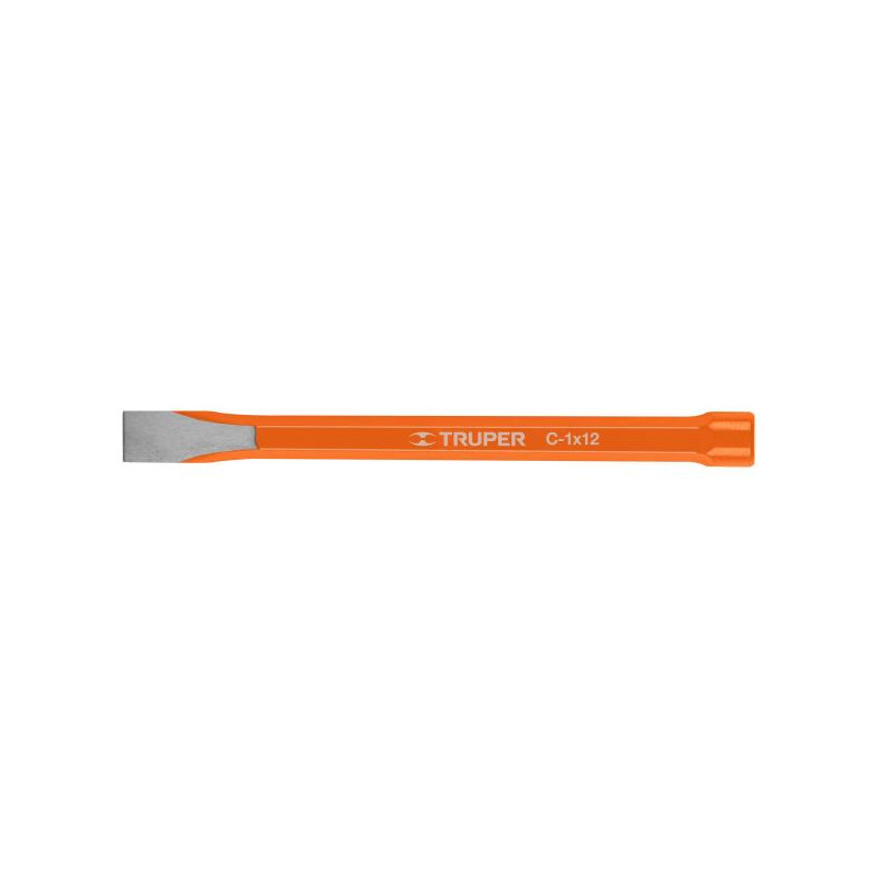  Cincel Plano 12" Cuña 1", Acero al cromo Vanadio, Cabeza grande, C-1X12 12166 Truper 19.491525 Cincel Corte Frío Plano 1" x 12"