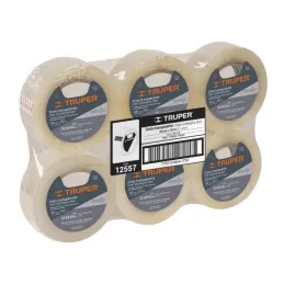  Cintas de Embalaje Transparente 48mm x150m Adhesivo acrilico E0.050mm Truper 12557 7.79661 Cinta de Embalaje Transparente 2" (4