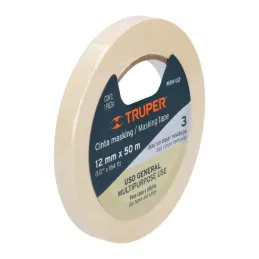 Cintas Masking Tape 12mm x50m Alta Resistencia Truper 12589 2.20339 Cintas Masking Tape 1/2" (12mm) x50M, Truper 12589

Adhesiv