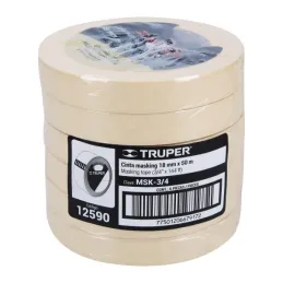  Cintas Masking Tape 18mm x50m Alta Resistencia Truper 12590 2.966102 Cinta Masking Tape 3/4" (18mm) x50M, Truper 12590

Adhesiv