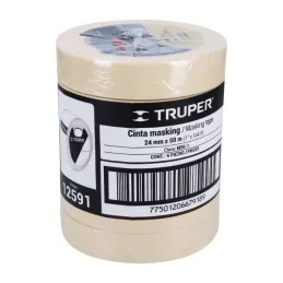 Cintas Masking Tape 24mm x50m Alta Resistencia Truper 12591 3.898305 Cintas Masking Tape 1" (24mm) x50M, Truper 12591

Adhesivo