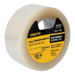  Cintas de Embalaje Transparente 48mm x150m Adhesivo acrilico E0.040mm Pretul 20527 6.610169 Cinta de Embalaje Transparente 2" (