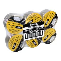  Cintas de Embalaje Transparente 48mm x40m Adhesivo acrilico E0.040mm Pretul 20525 2.20339 Cinta de Embalaje Transparente 2" (48