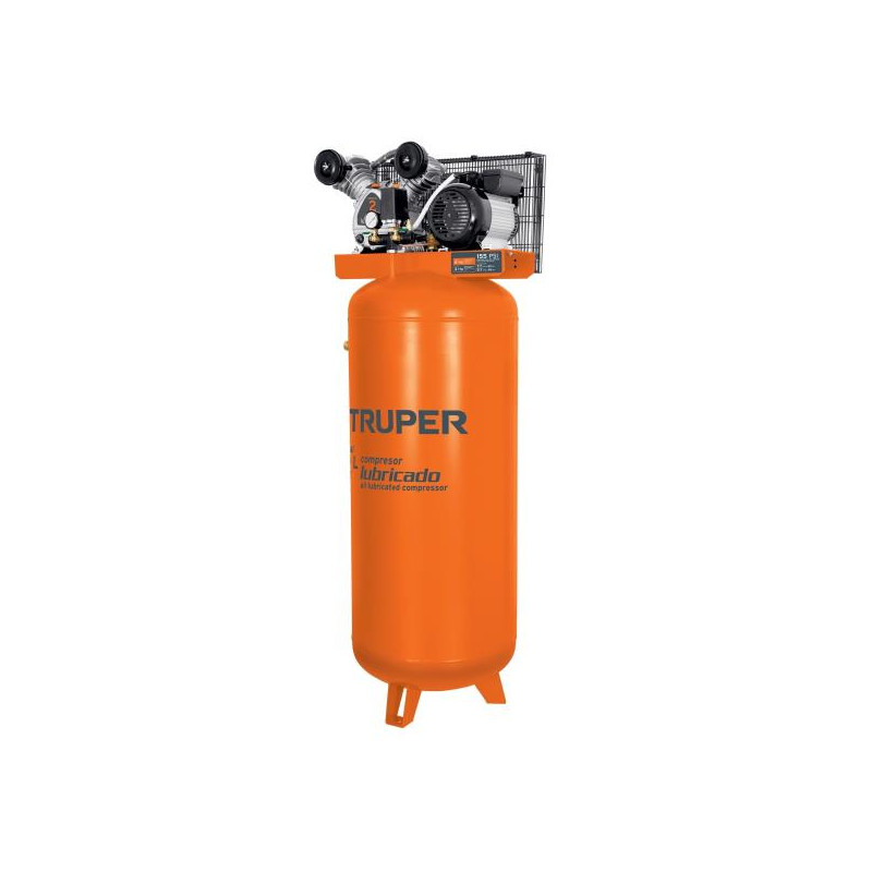  Compresoras de Aire de 4HP 240L Vertical, Uso Ininterrumpido Arranque Automatico, Truper COMP-240LVC 102130 2287.288136 Compres