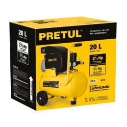  Compresoras de Aire de 2.5HP 20L, Arranque Automatico, COMP-20LP-260 21680 Pretul 372.033898 Compresora Lubricada de Aire 20 Li