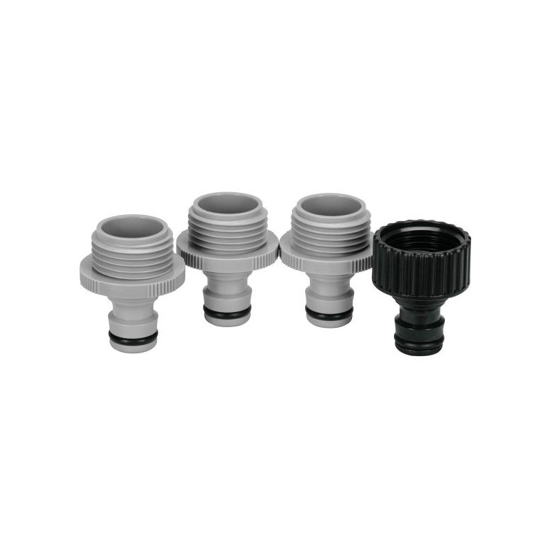  Conector Adaptador Sistema Click Repuesto, Entrada 3/4", Incluye 3 Conectores Machos y 1 Conector Hembra, SET-4AD 12730 Truper 