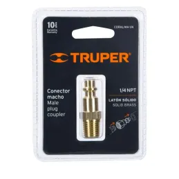  Conector Rapido de Laton Macho, Cuerda 1/4 NPT, CORAL-MA-1/4 19083 Truper 3.474576 Conector Rapido de Laton Macho, Tipo M, Cuer
