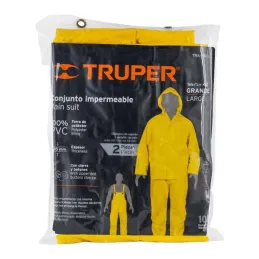  Conjunto Impermeable 2 Piezas 100% PVC espesor 0.35mm, Talla G, No propaga la llama, TRA-PRO-L 14419 Truper 39.830508 Conjunto 