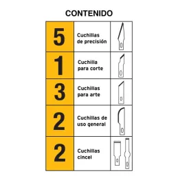  Juego de 13 Cuchillas Hobby SK5 MangoMetalicos con estuche Organizador, Pretul EXA-13P 22409 11.186441 Juego de exactos Hobby 1