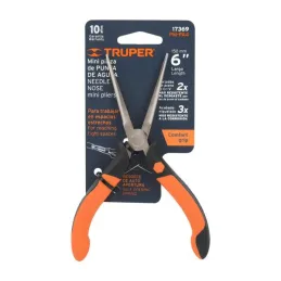 Alicates de punta de aguja 6" ComfortGrip CrVanadio Truper 17369 10.254237 Alicate Mini Pinza Punta de Aguja 6" Comfort Grip, T Alicates de punta de aguja 6" ComfortGrip CrVanadio Truper 17369 10.254237 Alicate Mini Pinza Punta de Aguja 6" Comfort Grip, T