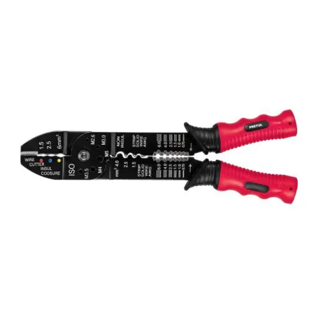  Alicates Pela Cable 9" 18-10 AWG 6Mordazas Pretul 22710 11.694915 Alicate Pela Cables 9", 18 a 10 AWG, Pretul 22710

Fabricada 