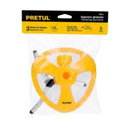  Aspersor Plastico 3 Brazos de Aluminio 3/4", Alcance 5m, 50 PSI, Area 360, REG-3 20065 Pretul 7.966102 Aspersor Plastico 3 Braz