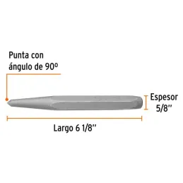  Centro Punto 5/8" L6-1/8 Punzones para Barrenar, Truper 12223 6.949153 Punzón 5/8" para Barrenar, Largo 6-1/8", Truper 12223

F
