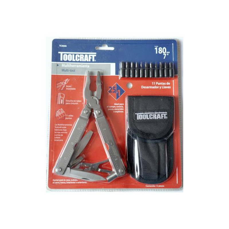  Alicates Multiherramientas 25 en 1 Multi-Tool 7" Toolcraft TC0666 20.338983 Alicates Multiherramientas 25 en 1 Multi-Tool 7" To
