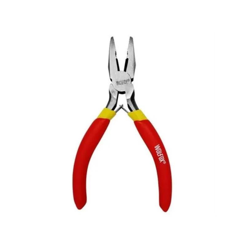 Alicates Universal 4-1/2" Mvinil Electricista Wolfox WF0110 6.271186 Alicates Miniatura Universal 4-1/2" Mango Vinil Electricis