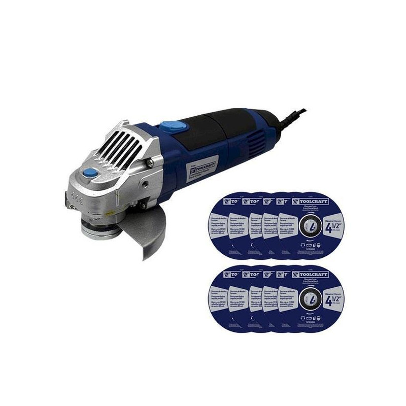  Amoladora Esmeril Angular 4 1/2" 900w + 10 DiscoCorteMetal Toolcraft Ck0002 111.016949 Amoladora Esmeril Angular 4 1/2" 900w + 