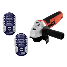  Amoladora Esmeril Angular 4 1/2" 710W + 10 Discos de Corte Extrafino Metal 4 1/2" Wolfox WF001K 116.949153 Amoladora Esmeril An