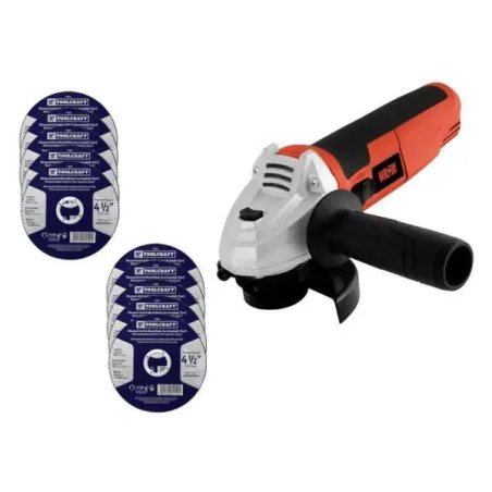  Amoladora Esmeril Angular 4 1/2" 710W + 10 Discos de Corte Extrafino Metal 4 1/2" Wolfox WF001K 116.949153 Amoladora Esmeril An
