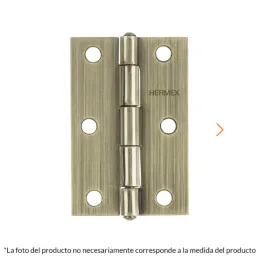  Bisagras Rectangular 4" x2-3/4" Acero Latonado Antiguo CMbola 1.6mm Hermex 46915 3.050847 Bisagras Rectangular 4" x 2-3/4" Acer