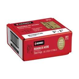  Bisagras Rectangular 3" x2" Acero Latonado Antiguo CMbola 1.4mm Hermex 46913 1.694915 Bisagras Rectangular 3" x 2" Acero Latona