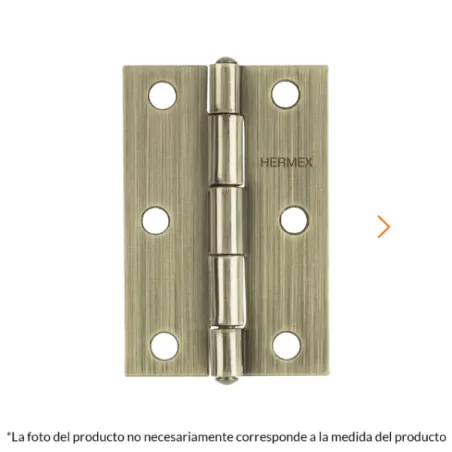  Bisagras Rectangular 1-1/2" x1-3/16" Acero Latonado Antiguo CMbola 1.1mm Hermex 46910 0.677966 Bisagras Rectangular 1-1/2" x 1-