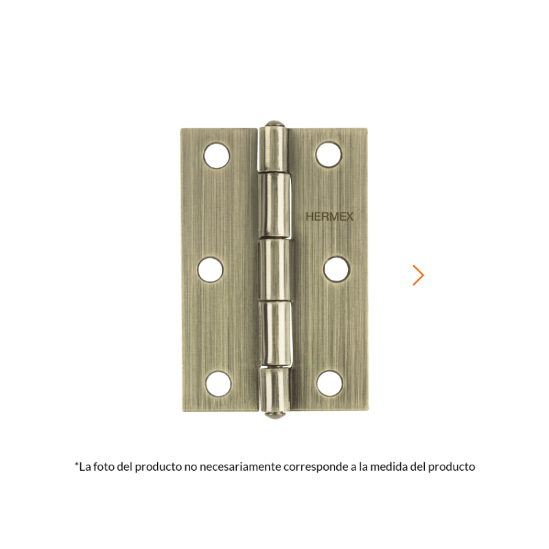  Bisagras Rectangular 1" x7/8" Acero Latonado Antiguo CMbola 1mm Hermex 46909 0.508475 Bisagras Rectangular 1" x 7/8" Acero Lato