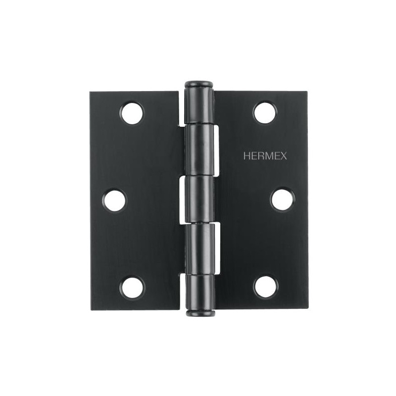  Bisagras cuadrada 3-1/2" Acero Negro Mate Capuchina CPlana 2mm Hermex 46708 3.728814 Bisagras cuadrada 3-1/2" Acero Negro Mate 