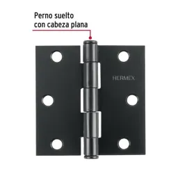  Bisagras cuadrada 3" Acero Negro Mate Capuchina CPlana 2mm Hermex 46918 2.711864 Bisagras cuadrada 3" Acero Negro Mate Capuchin