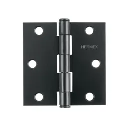  Bisagras cuadrada 2-1/2" Acero Negro Mate Capuchina CPlana 2mm Hermex 46707 2.457627 Bisagras cuadrada 2-1/2" Acero Negro Mate 