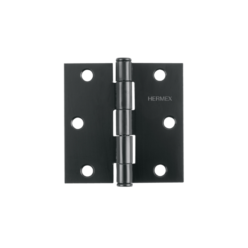  Bisagras cuadrada 2-1/2" Acero Negro Mate Capuchina CPlana 2mm Hermex 46707 2.457627 Bisagras cuadrada 2-1/2" Acero Negro Mate 