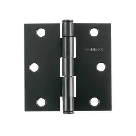  Bisagras cuadrada 2-1/2" Acero Negro Mate Capuchina CPlana 2mm Hermex 46707 2.457627 Bisagras cuadrada 2-1/2" Acero Negro Mate 