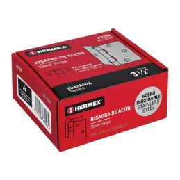 Bisagras cuadrada 3-1/2" Acero Inoxidable Capuchina CPlana 2mm Hermex 43228 8.983051 Bisagras cuadrada 3-1/2" Acero Inoxidable 