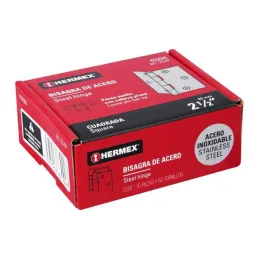  Bisagras cuadrada 2-1/2" Acero Inoxidable Capuchina CPlana 2mm Hermex 43226 4.491525 Bisagras cuadrada 2-1/2" Acero Inoxidable 