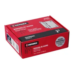  Bisagras cuadrada 2" Acero Inoxidable Capuchina CPlana 1.5mm Hermex 43225 3.389831 Bisagras cuadrada 2" Acero Inoxidable Capuch