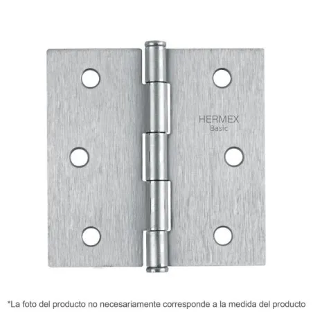  Bisagras cuadrada 2-1/2" Acero Cromo Mate Capuchina Cplana 2mm Hermex 25107 1.525424 Bisagras cuadrada 2-1/2" Acero Cromo Mate 