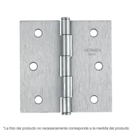  Bisagras cuadrada 2" Acero Cromo Mate Capuchina Cplana 1.5mm Hermex 25106 1.355932 Bisagras cuadrada 2" Acero Cromo Mate Capuch