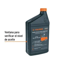  Aceite Mineral 1L SAE 30 Alta Viscocidad para Compresoras Truper 102533 21.186441 Aceite Mineral 1L SAE 30 Alta Viscocidad para