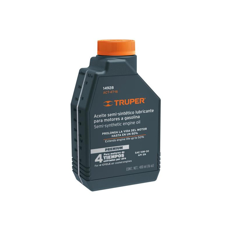  Aceite Semi Sintetico 0.5L SAE 10W-30 Para motor 4 Tiempos Generadores Motos Cuatrimotos, ACT-4T-16 14928 Truper 10.508475 Acei