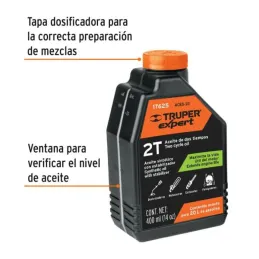  Aceite Sintetico 400ml 14oz Para 20L Gasolina motor 2 Tiempos Motos Desbrozadoras Motosierras, Truper ACES-20 17625 9.830508 Ac
