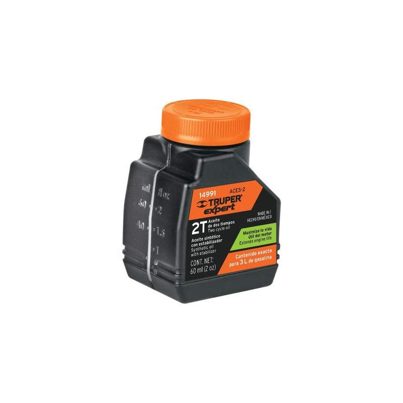  Aceite Sintetico 60ml 2oz Para 3L Gasolina motor 2 Tiempos Motos Desbrozadoras Motosierras, Truper ACES-2 14991 2.711864 Aceite