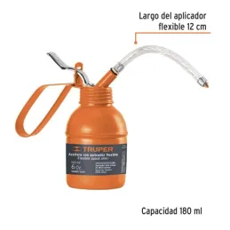  Aceiteras con aplicador flexible boquilla con punta de laton 180 ml, ACEF-180 14870 Truper 8.050847 Aceitera de 180ml (6oz) con