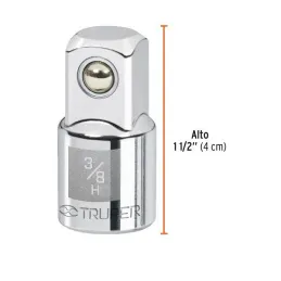  Adaptador Encastre 3/8" Hembra x1/2" Macho CrVanadio Truper 13420 5.169492 Adaptador Encastre 3/8" Hembra x 1/2" Macho, Truper 