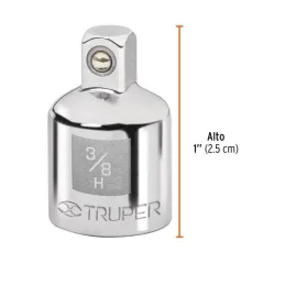  Adaptador Encastre 3/8" Hembra x1/4" Macho CrVanadio Truper 13423 4.322034 Adaptador Encastre 3/8" Hembra x 1/4" Macho, Truper 