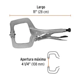  Alicates de Presion 11" Tipo C Autoajustable Acarbono Truper 17427 33.898305 Alicate de Presión Tipo C Mordaza Ajustable 11", T